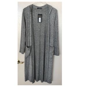 NWT Nanamacs Gray Open Front Cardigan/Duster sz S